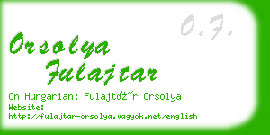 orsolya fulajtar business card